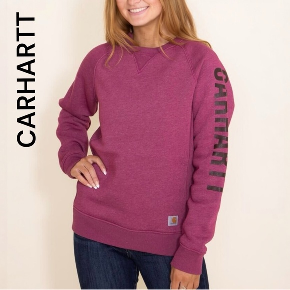 Carhartt NWT Relaxed Fit Midweight Crewneck Block Logo Sleeve Sweatshirt 1X - Picture 1 of 13